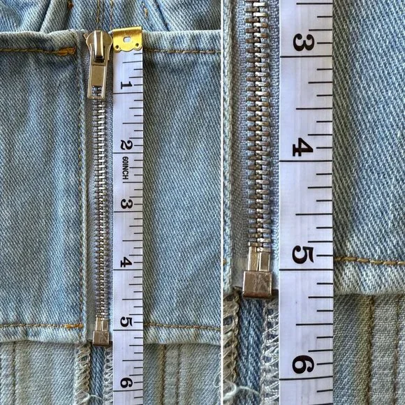 Petite Light Blue Wash Denim Corset Top Size 00 Halter Neck PrettyLittleThing - Picture 5 of 7